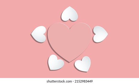 Simple vector cardíaco aislado. El ícono con corazones rojos y blancos.