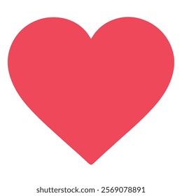 Simple heart vector on white background.