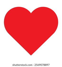 Simple heart vector on white background.