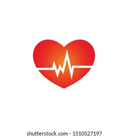 simple heartbeat vector logo image