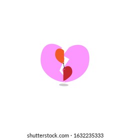 Simple heartbreak icon design template