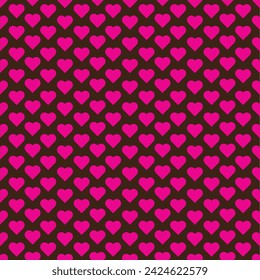 Simple hearts seamless pattern. Valentines day background. Flat design endless texture. pink hearts at black background