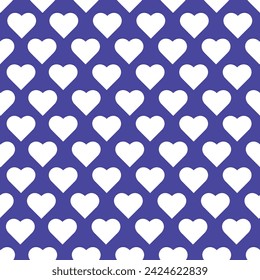 Simple hearts seamless pattern. Valentines day background. Flat design endless texture. white hearts at blue background