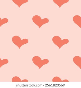 Simple hearts seamless pattern for Valentine's Day card, poster, decoration, printing on phone cases, fabrics, paper, wallpaper