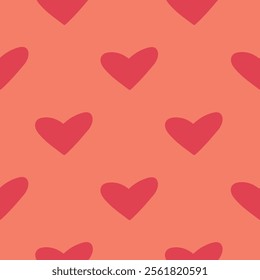 Simple hearts seamless pattern for Valentine's Day card, poster, decoration, printing on phone cases, fabrics, paper, wallpaper