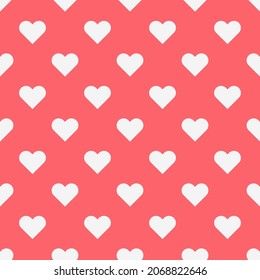 Simple hearts seamless vector pattern. Valentines day background. Ornament can be used for gift wrapping paper, pattern fills, web page background, surface textures and fabrics.