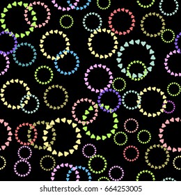 Simple hearts seamless vector pattern. Valentines day background. Flat design endless chaotic texture made of tiny heart silhouettes.