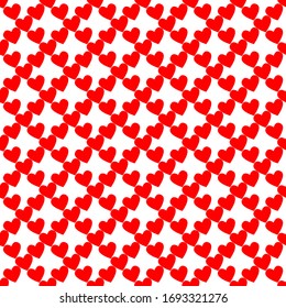 Simple hearts vector patterns. Valentines or thanksgiving day  concept. Graphic background design made of red heart with white background.