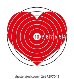 A simple heart-shaped target. Vector illustration EPS10