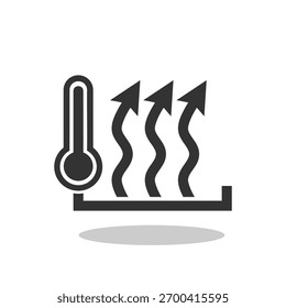 Ícone de Calor Simples com sombra
