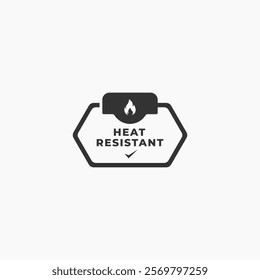 Simple Heat resistant sign vector isolated. Best Heat resistant label sign for product packaging design, print design and more about Heat resistant product.