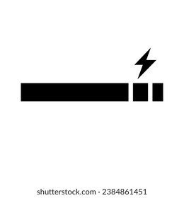 Simple heated tobacco product silhouette icon. Electronic cigarette. Vector.