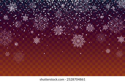 Simple heavy snowflakes design. Wintertime speck freeze shapes. Snowfall weather white blue illustration. Scattered snowflakes december theme. Snow hurricane landscape.
