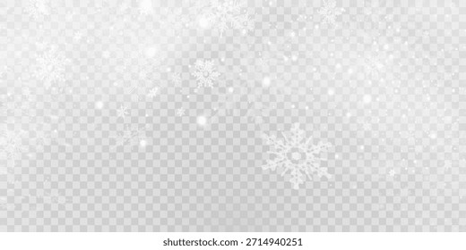 Diseño simple de copos de nieve pesados. Formas de congelación de motas de invierno. Clima de nieve ilustración azul blanco. Tema de diciembre de copos de nieve dispersos. Paisaje de huracán de nieve.	
