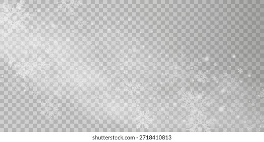Diseño simple de copos de nieve pesados. Formas de congelación de motas de invierno. Clima de nieve ilustración azul blanco. Tema de diciembre de copos de nieve dispersos. Paisaje de huracán de nieve.	