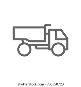 Simple heavy truck line icon. Symbol and sign vector illustration design. Editable Stroke. Isolated on white background
