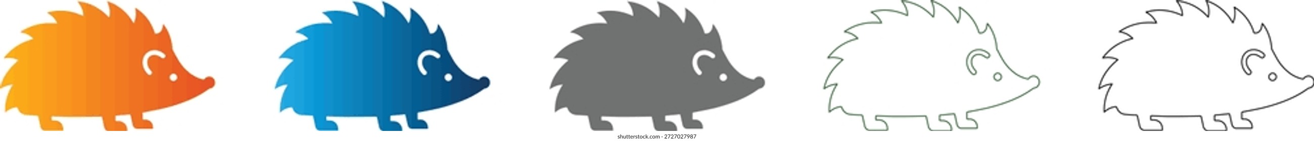 Um simples ícone plano Hedgehog, apresentado como um gráfico vetorial preto sólido, isolado para uso dentro de um conjunto de ícones consistente.