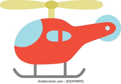 Simple helicopter color icon illustration