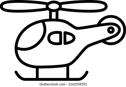 Simple helicopter line drawing icon