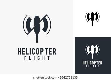 Simple helicopter logo symbol icon design