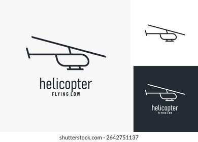 Simple helicopter logo symbol icon design