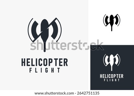 Simple helicopter logo symbol icon design