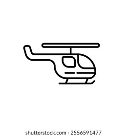 Simple helicopter vector with outline design suitable for icon 