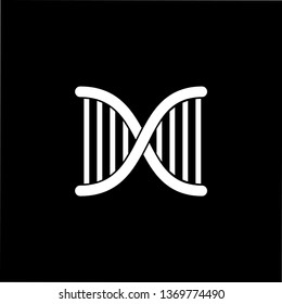 simple helix dna geometric line logo vector