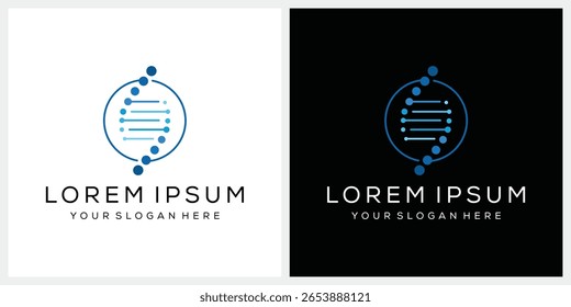 simple helix technology logo design vector template