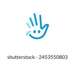 simple hello smile logo design vector