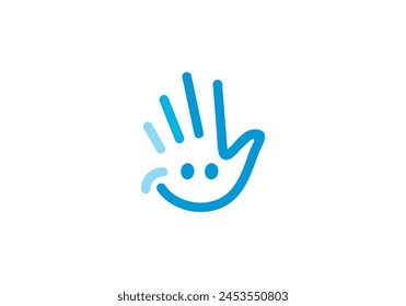 simple hello smile logo design vector