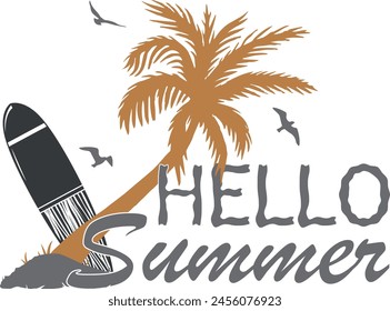 Simple hello summer t-shirt design