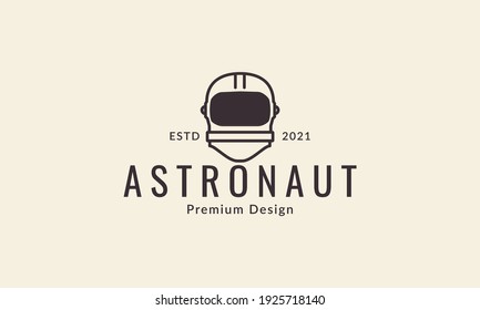 simple helmet head astronaut logo design vector icon symbol illustration