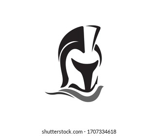 Simple helmet spartan logo design inspiration