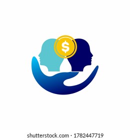 Simple help invest logo design - vector.stock illustration.