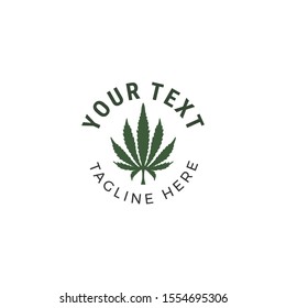 simple hemp leaf logo, vector illustration