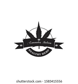 simple hemp vintage logo vector for your brand identity