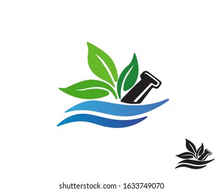Simple herbal logo with slash logo design inspiration