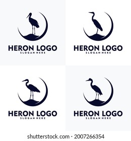 Simple heron logo concept vector art