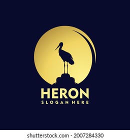 Simple heron logo concept vector art