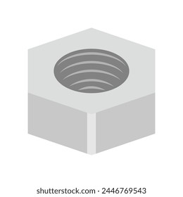 Simple hex nut icon. Vector.