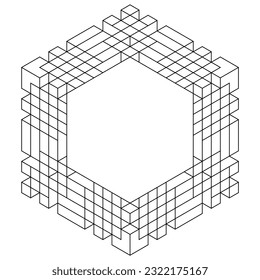 A simple hexagon frame with copy space in the middle. Coloring Page of geometric abstract mandala. Easy Coloring Pages for Adults. EPS 8. #693