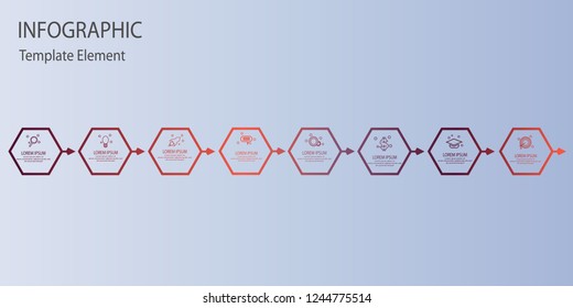 Simple hexagon infographic template with arrow template element