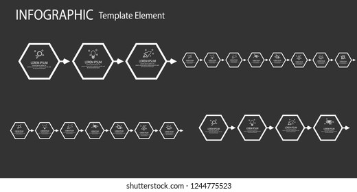 Simple hexagon infographic template with arrow template element