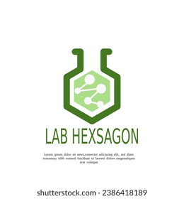 simple hexagon lab logo design template