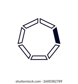Simple hexagon line art featuring bold, clean lines with a minimalist design for modern appeal.