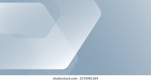 Simple hexagon lines on gray background. Geometric stripe lines design art