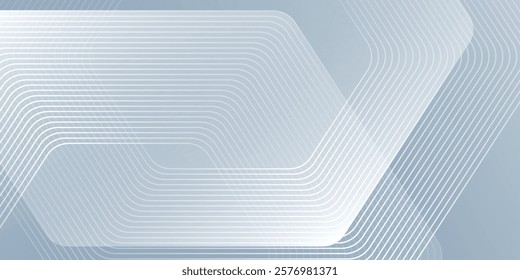 Simple hexagon lines on gray background. Geometric stripe lines design art modern