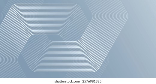 Simple hexagon lines on gray background. Geometric stripe lines design