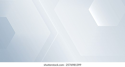 Simple hexagon lines on gray background. Geometric stripe line abstract modern simple design